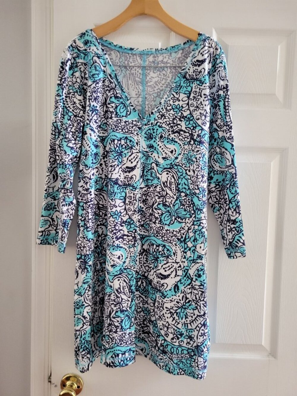 Lilly Pulitzer Juliet Dress size XL Pima Cotton UPF beach Vacation pool Swan